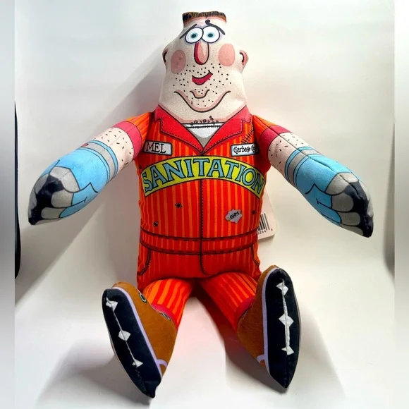 Colorful Sanitation Worker Plush Toy For Dogs - Picture 1 of 5